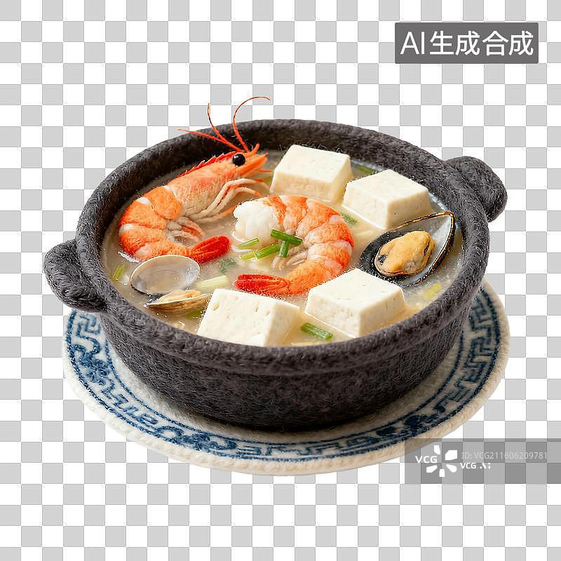 【AI数字艺术】可爱温馨毛毡风格年夜饭美食元素图片素材