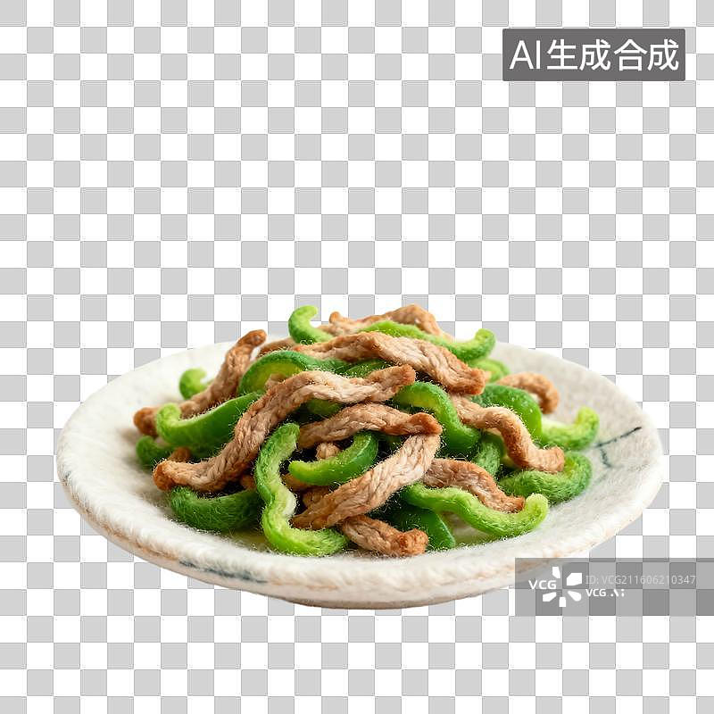 【AI数字艺术】可爱温馨毛毡风格年夜饭美食元素图片素材