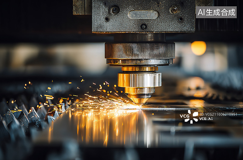 【AI数字艺术】数控机床加工金属图片素材