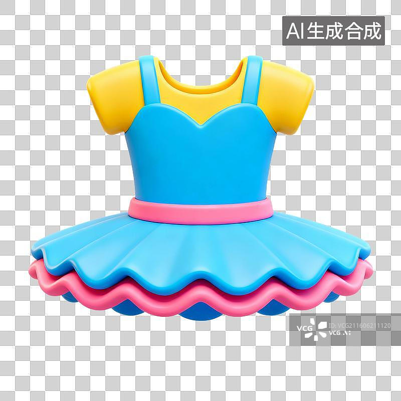 【AI数字艺术】3D拟物风格教育器具用品元素舞蹈鞋舞蹈衣服图片素材