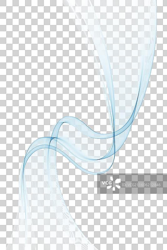 垂直的抽象透明波浪，背景为白色图片素材