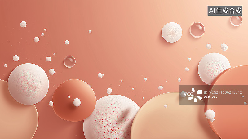 【AI数字艺术】奶油INS风植物花朵几何图形组合画面图片素材