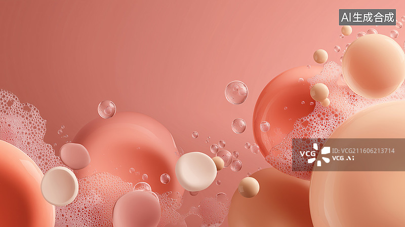 【AI数字艺术】奶油INS风植物花朵几何图形组合画面图片素材