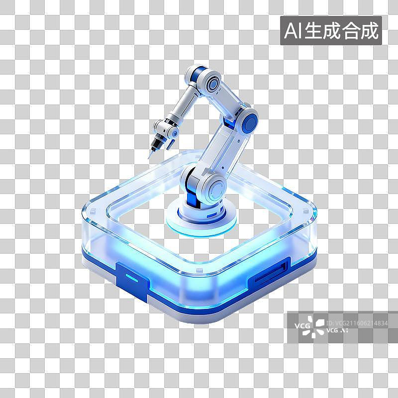 【AI数字艺术】蓝色半透明磨砂玻璃质感科技元素图片素材