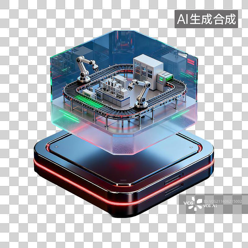 【AI数字艺术】蓝色半透明磨砂玻璃质感科技元素图片素材