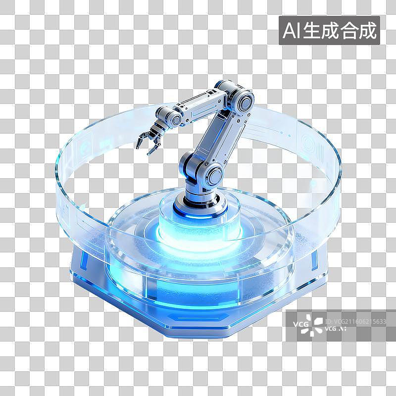 【AI数字艺术】蓝色半透明磨砂玻璃质感科技元素图片素材