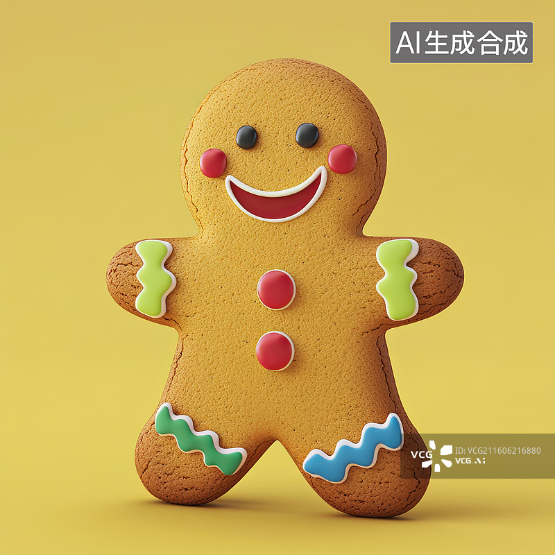 【AI数字艺术】姜饼人饼干图片素材