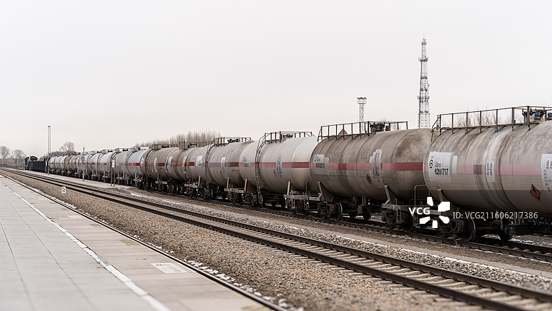 黑龙江省齐齐哈尔市依安县依安火车站内的铁路货车，Yian Qiqihar Heilongjiang图片素材