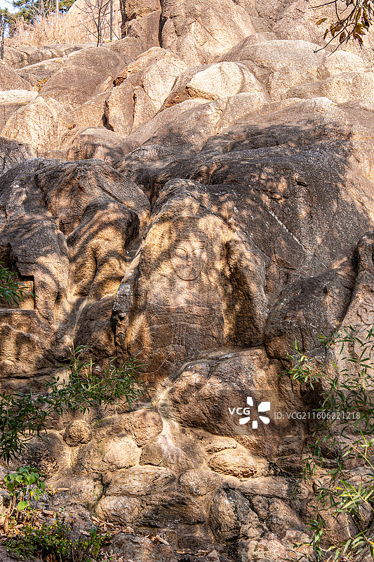 连云港旅游 孔望山 摩崖造像 全国重点文物图片素材