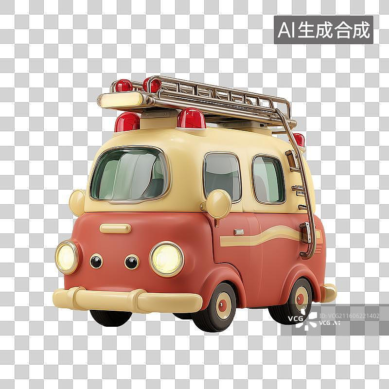 【AI数字艺术】卡通消防车图片素材