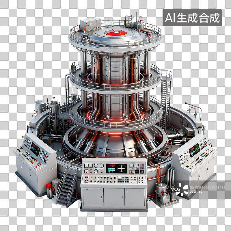 【AI数字艺术】先进核聚变研究实验设备图片素材