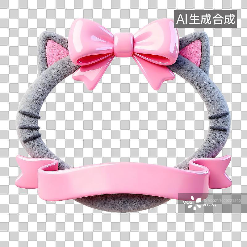 【AI数字艺术】可爱猫咪耳朵发箍图片素材