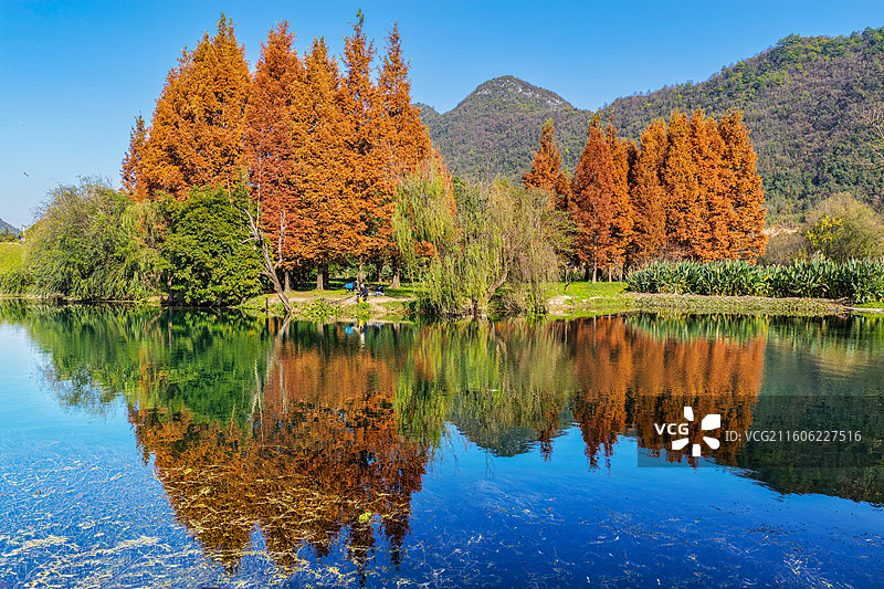 贵阳花溪十里河滩暮秋初冬色彩斑斓景色如画充满诗意与生机的地方图片素材