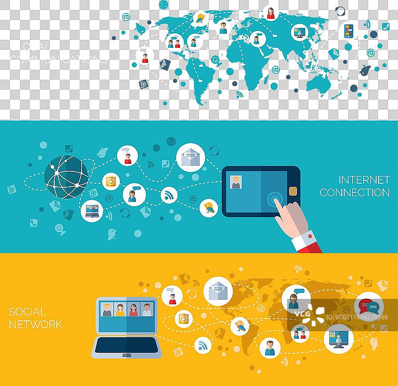 社交网络横幅集合图片素材