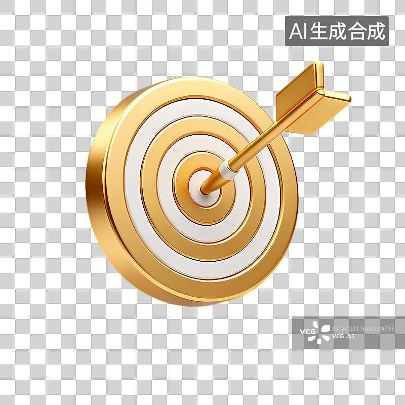 【AI数字艺术】金色靶心箭正中靶心图片素材