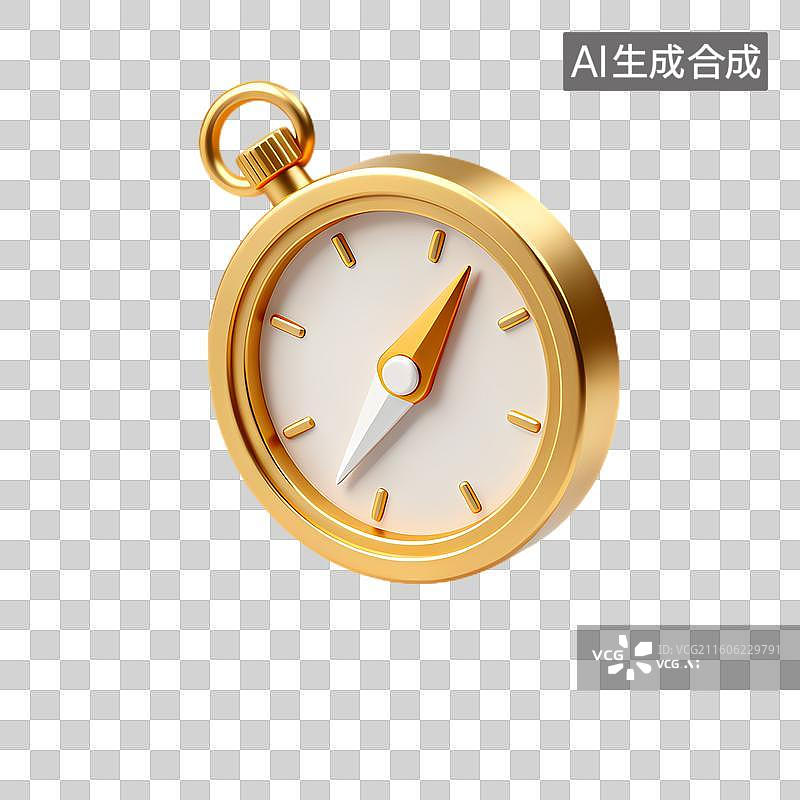 【AI数字艺术】金色指南针展示方向与导航图片素材