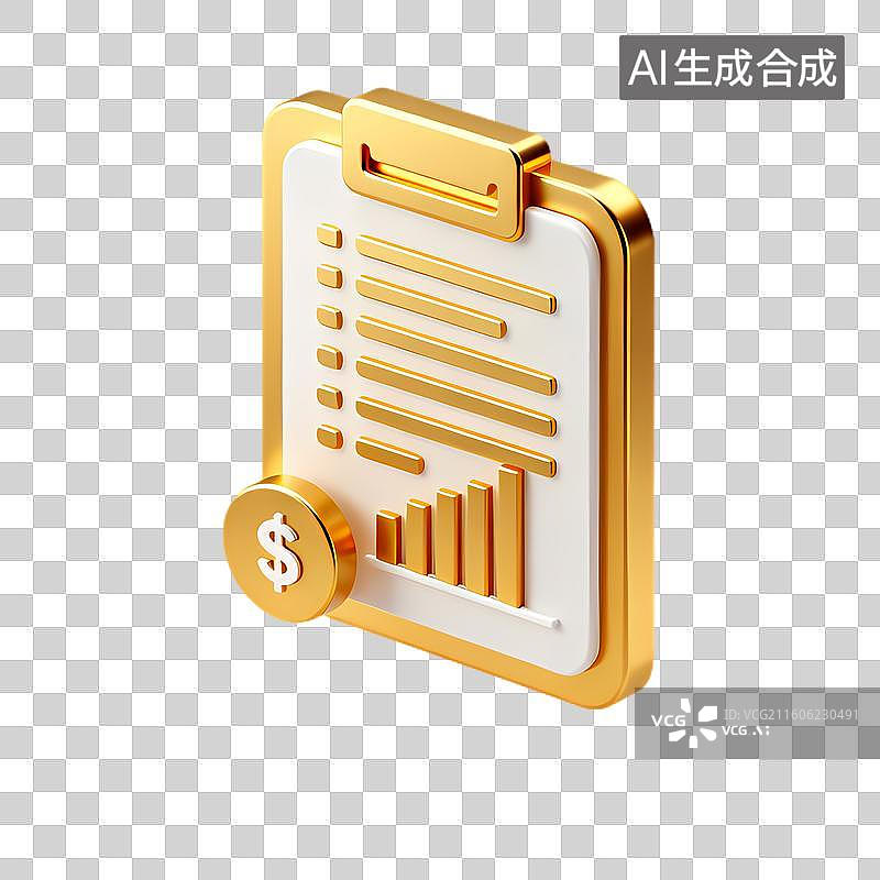 【AI数字艺术】带有柱状图的金融报表图标图片素材