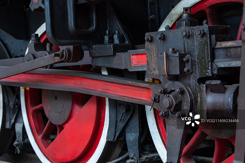 火车头车轮联动机构图片素材