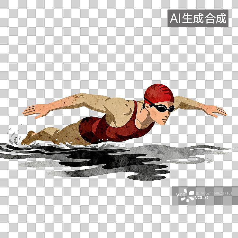 【AI数字艺术】游泳-体育运动项目图片素材