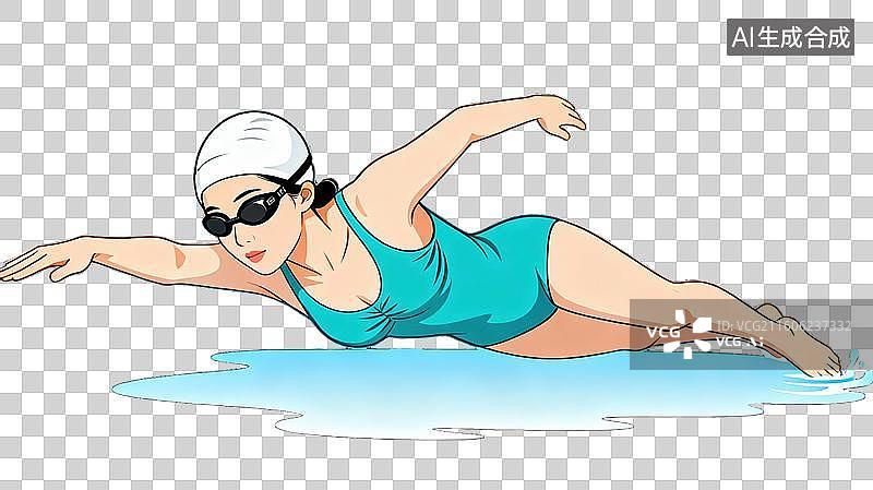 【AI数字艺术】游泳-体育运动项目图片素材
