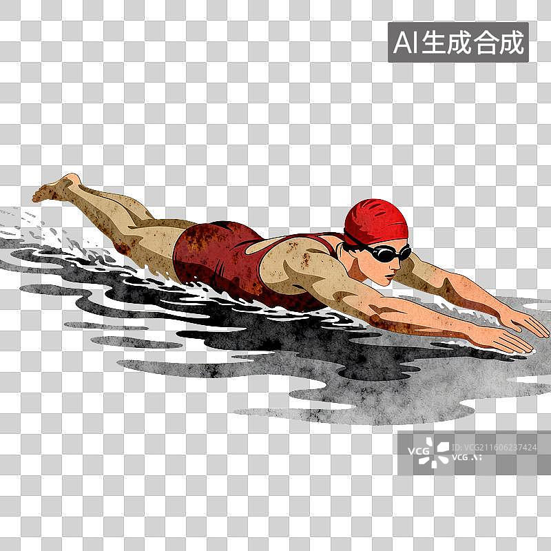 【AI数字艺术】游泳-体育运动项目图片素材
