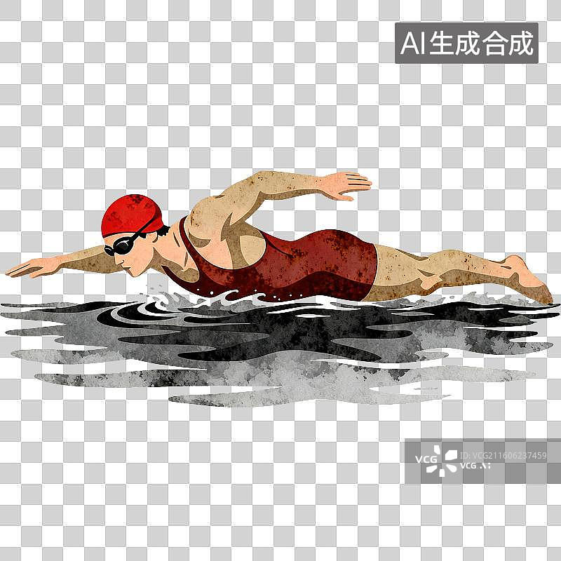 【AI数字艺术】游泳-体育运动项目图片素材