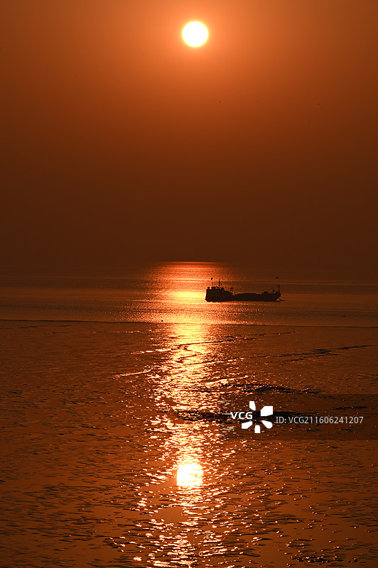 浙江省嘉兴市海盐县观海园日出图片素材