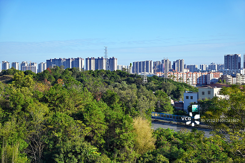 中国云浮罗定市城区风光图片素材