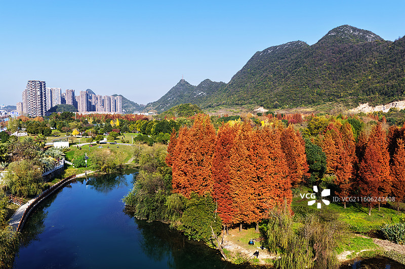 贵阳花溪十里河滩暮秋初冬色彩斑斓景色如画充满诗意与生机的地方图片素材