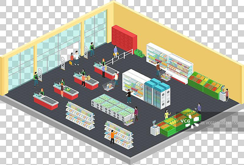 超市等距构图图片素材