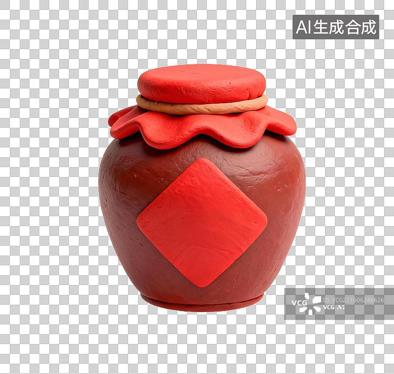 【AI数字艺术】传统雄黄酒陶瓷罐图片素材