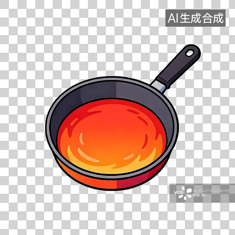 【AI数字艺术】平底锅里烧的通红图片素材