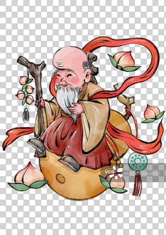 寿星和寿桃图片素材