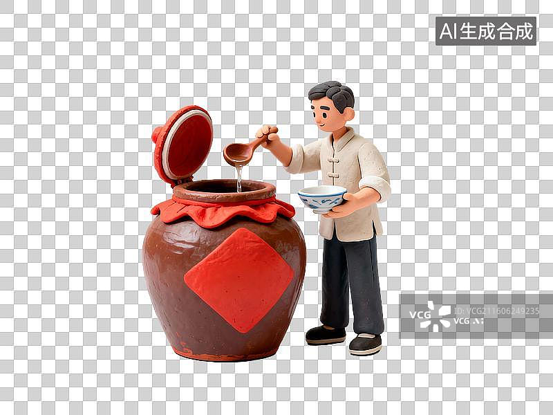 【AI数字艺术】倒雄黄酒的人偶图片素材