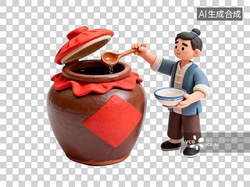 【AI数字艺术】倒雄黄酒的人偶图片素材
