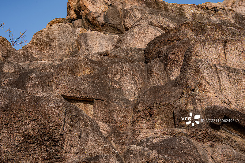 连云港旅游 孔望山 摩崖造像 全国重点文物图片素材
