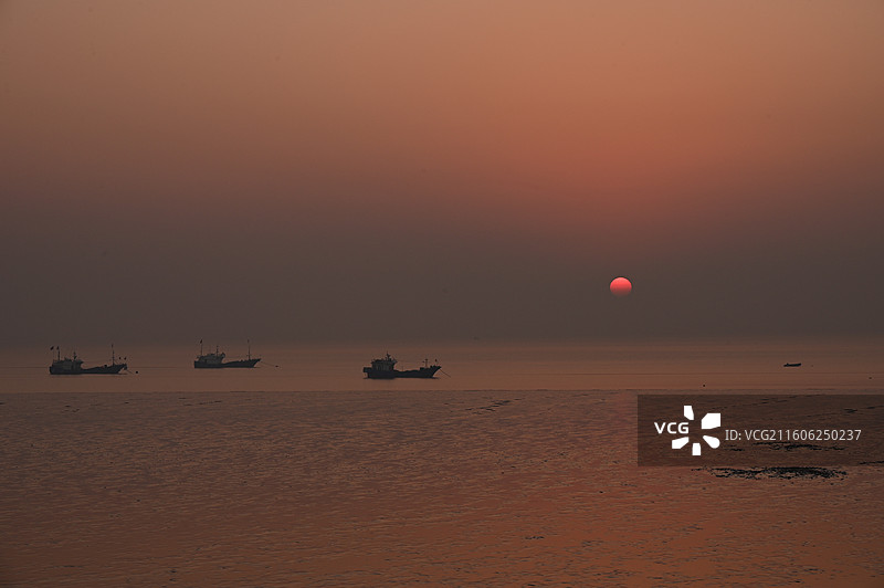 浙江省嘉兴市海盐县观海园日出图片素材