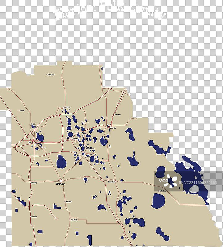 美国佛罗里达州波尔克县地图图片素材