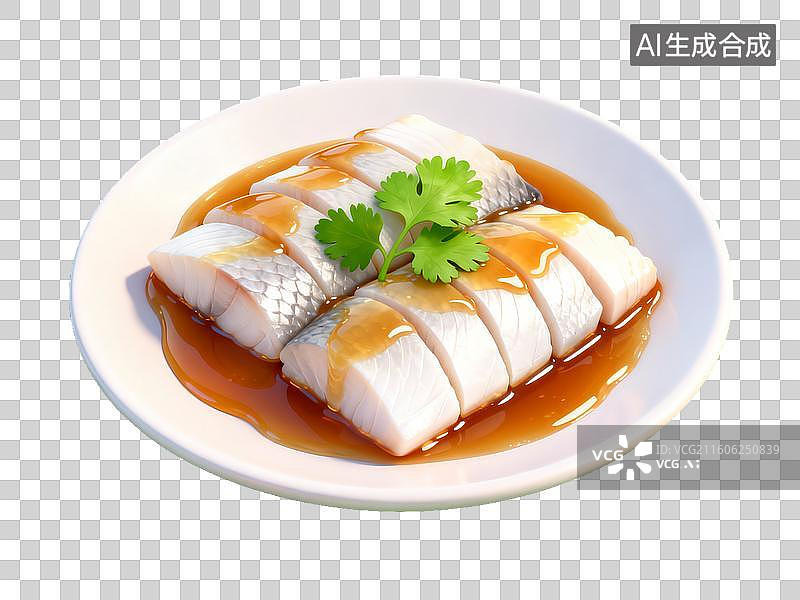 【AI数字艺术】清蒸鱼块配酱汁图片素材