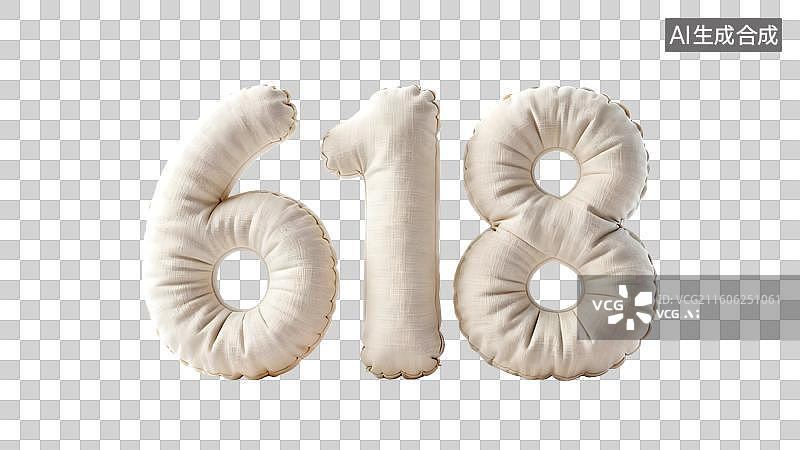 【AI数字艺术】炫彩充气膨胀面料数字618图片素材