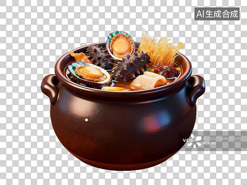 【AI数字艺术】中式菜肴 佛跳墙 海鲜炖锅美食图片素材