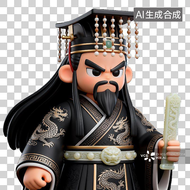 【AI数字艺术】古代帝王造型玩偶图片素材