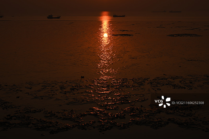 浙江省嘉兴市海盐县观海园日出图片素材