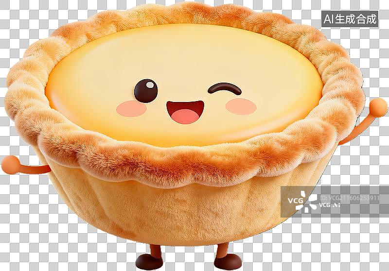 【AI数字艺术】卡通蛋挞拟人化可爱形象图片素材