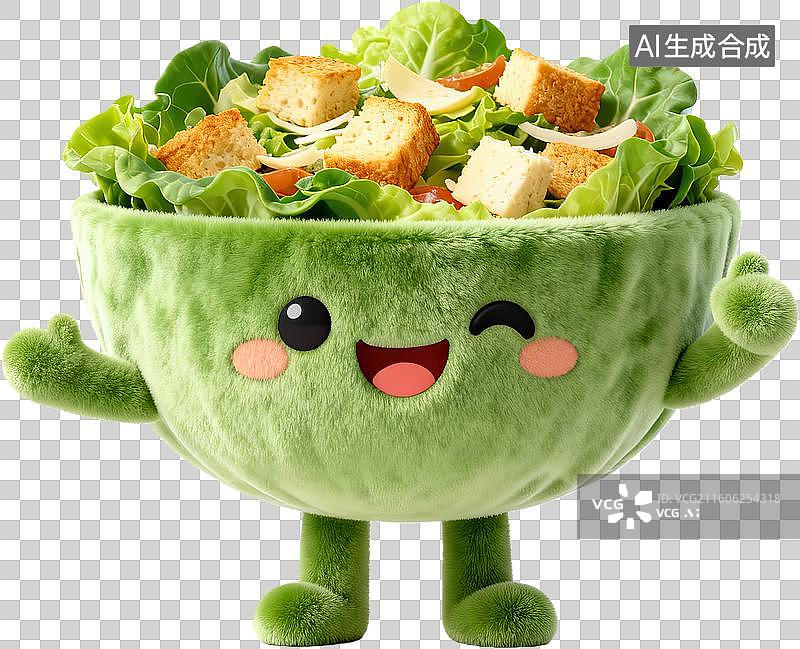 【AI数字艺术】卡通沙拉碗欢乐登场图片素材