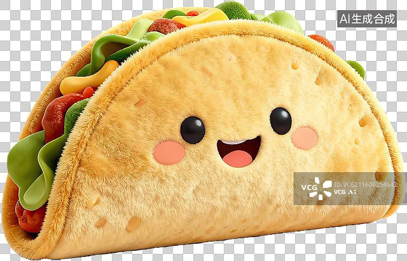 【AI数字艺术】可爱毛绒塔可饼玩偶图片素材