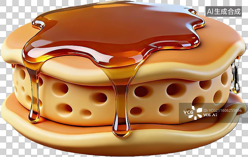 【AI数字艺术】松饼淋糖浆诱人美食图片素材