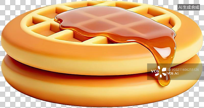 【AI数字艺术】华夫饼淋糖浆诱人美味图片素材