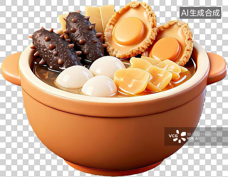 【AI数字艺术】精美鲍鱼海参炖汤图片素材