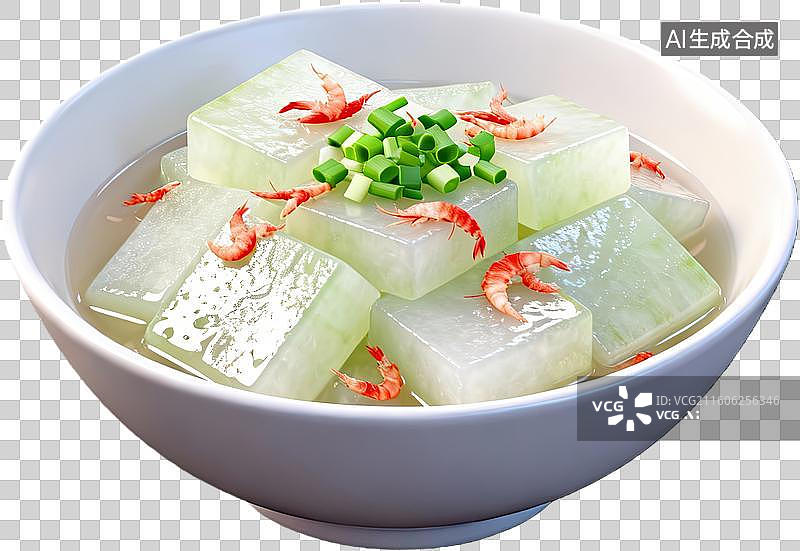 【AI数字艺术】冬瓜虾仁汤清爽可口图片素材